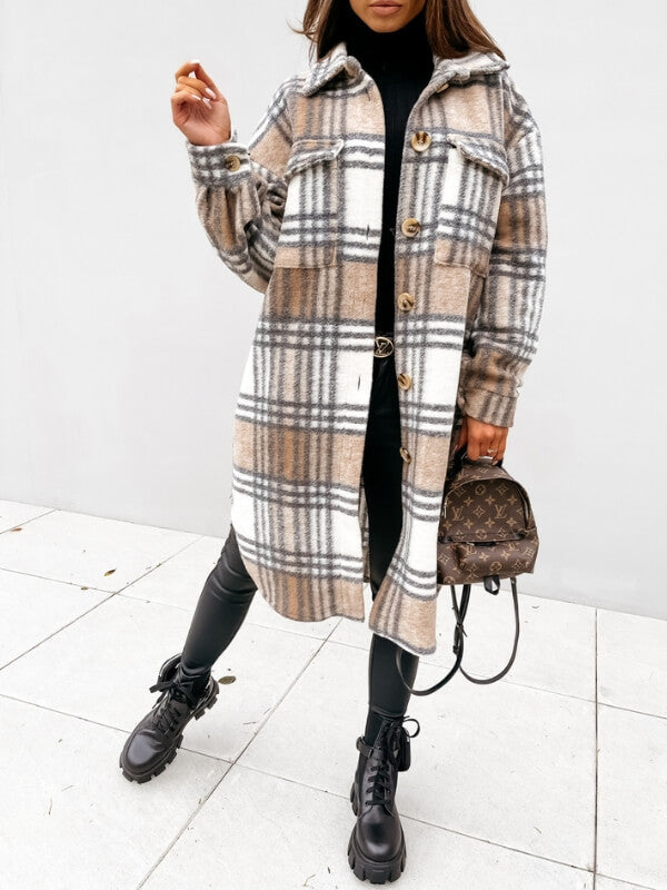 Lune London | Long checkered coat for women