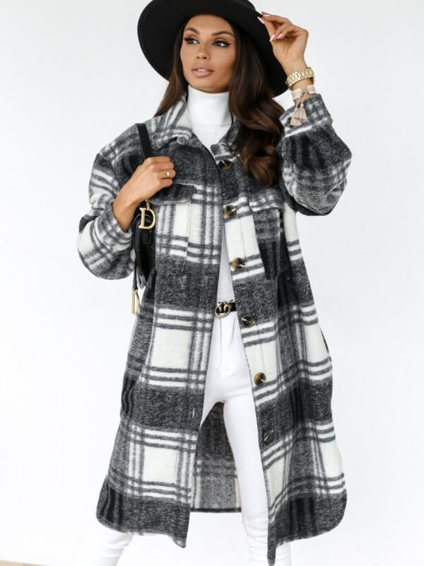 Lune London | Long checkered coat for women