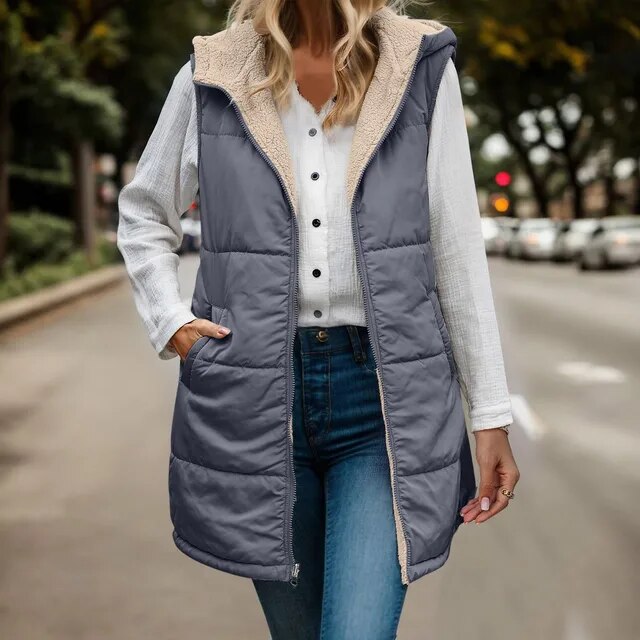 Lune London | Women's Vest with Fleece and Hood
