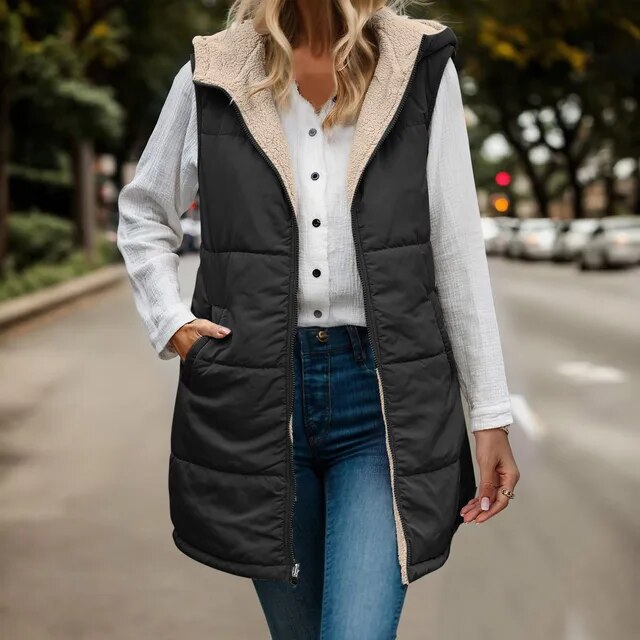 Lune London | Women's Vest with Fleece and Hood