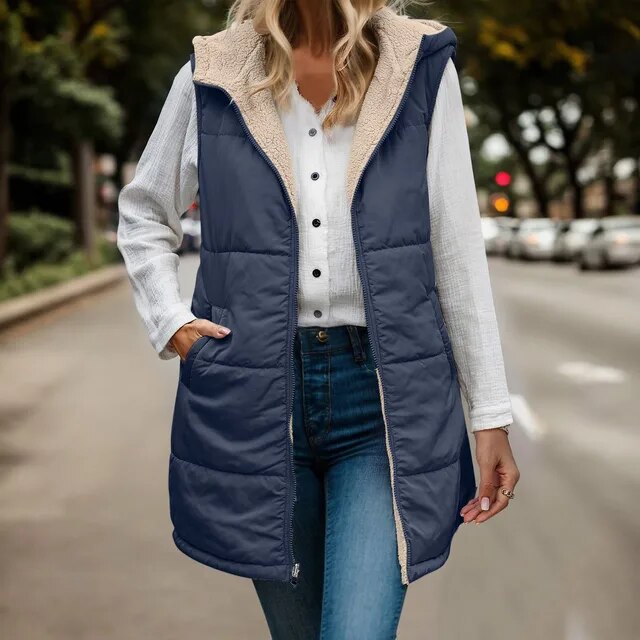 Lune London | Women's Vest with Fleece and Hood