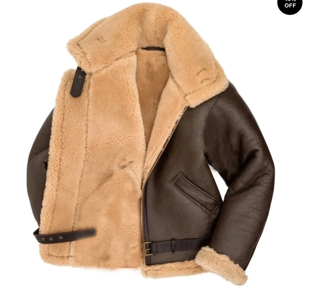 Lune London | Luxury Lambskin Pilot Jacket with Vintage Edge