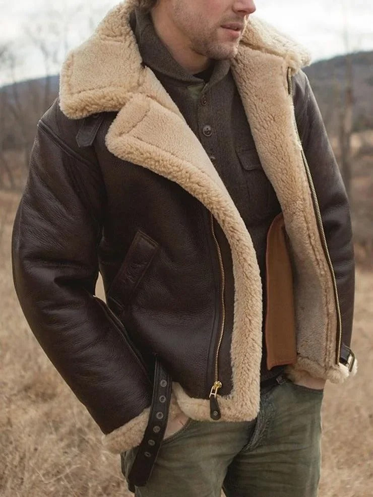 Lune London | Luxury Lambskin Pilot Jacket with Vintage Edge