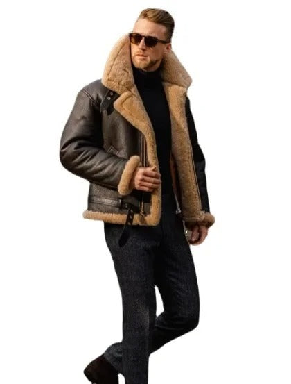 Lune London | Luxury Lambskin Pilot Jacket with Vintage Edge