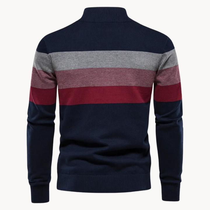 Lune London | Knitted sweater with quarter zip - Elegant fine knit for work and leisure