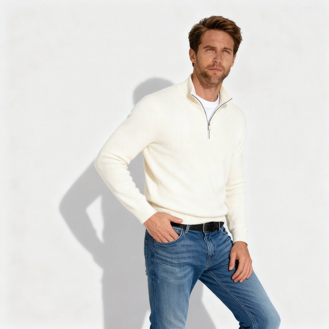 Lune London | V-Neck Zipper Pullover