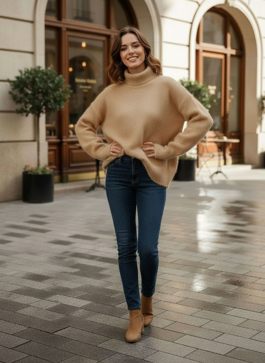 Lune London | Elegant Soft Cashmere Women's Turtleneck Sweater