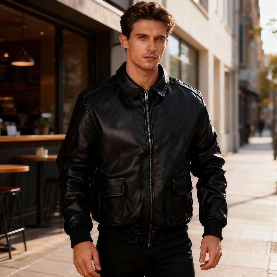 Lune London | Men's Retro Oversized Air Force Leather Coat
