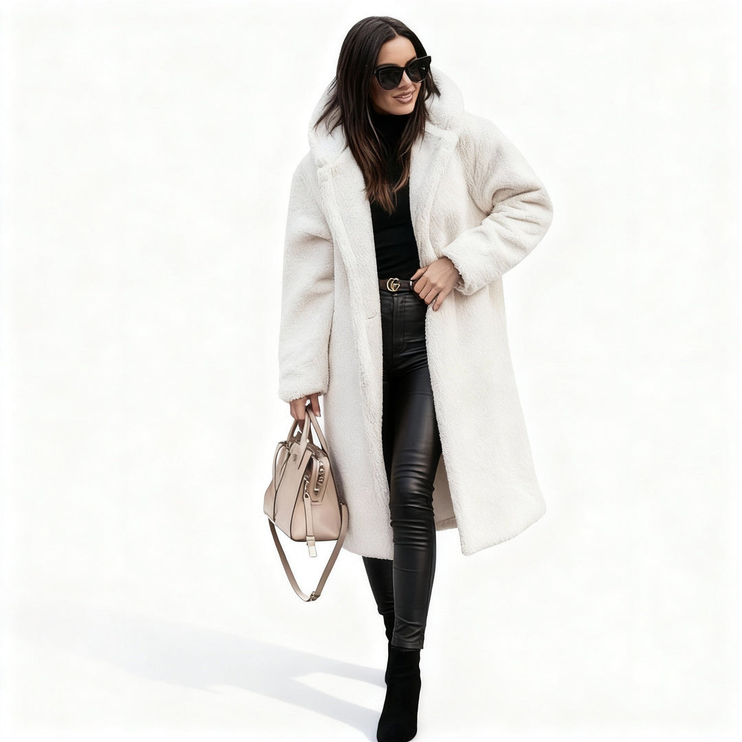 Lune London | Elegant Fleece Plush Coat Women Long