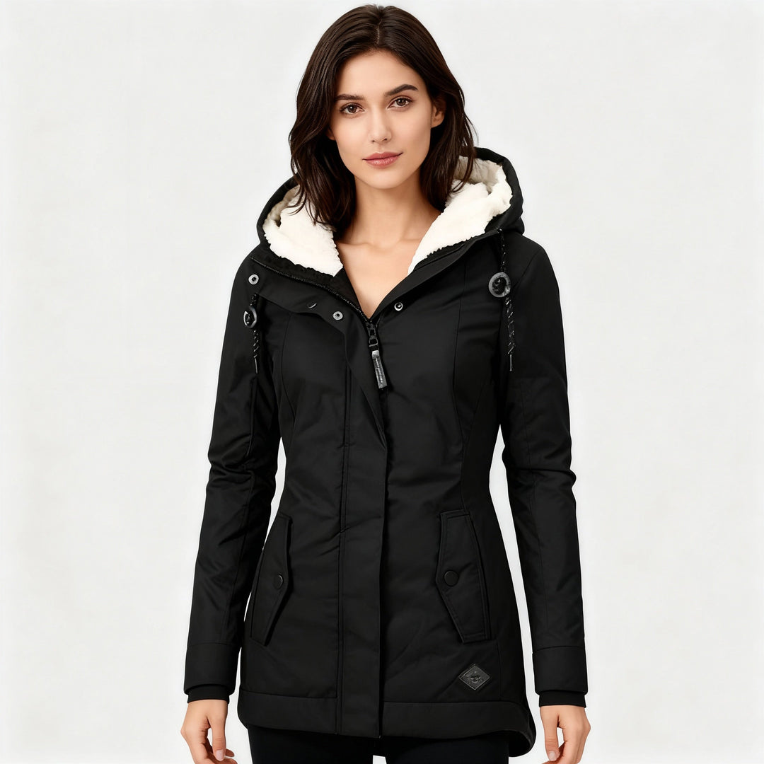 Lune London | Long Winter Coat with Hood & Lining Waterproof Warm & Comfortable