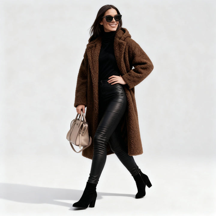 Lune London | Elegant Fleece Plush Coat Women Long