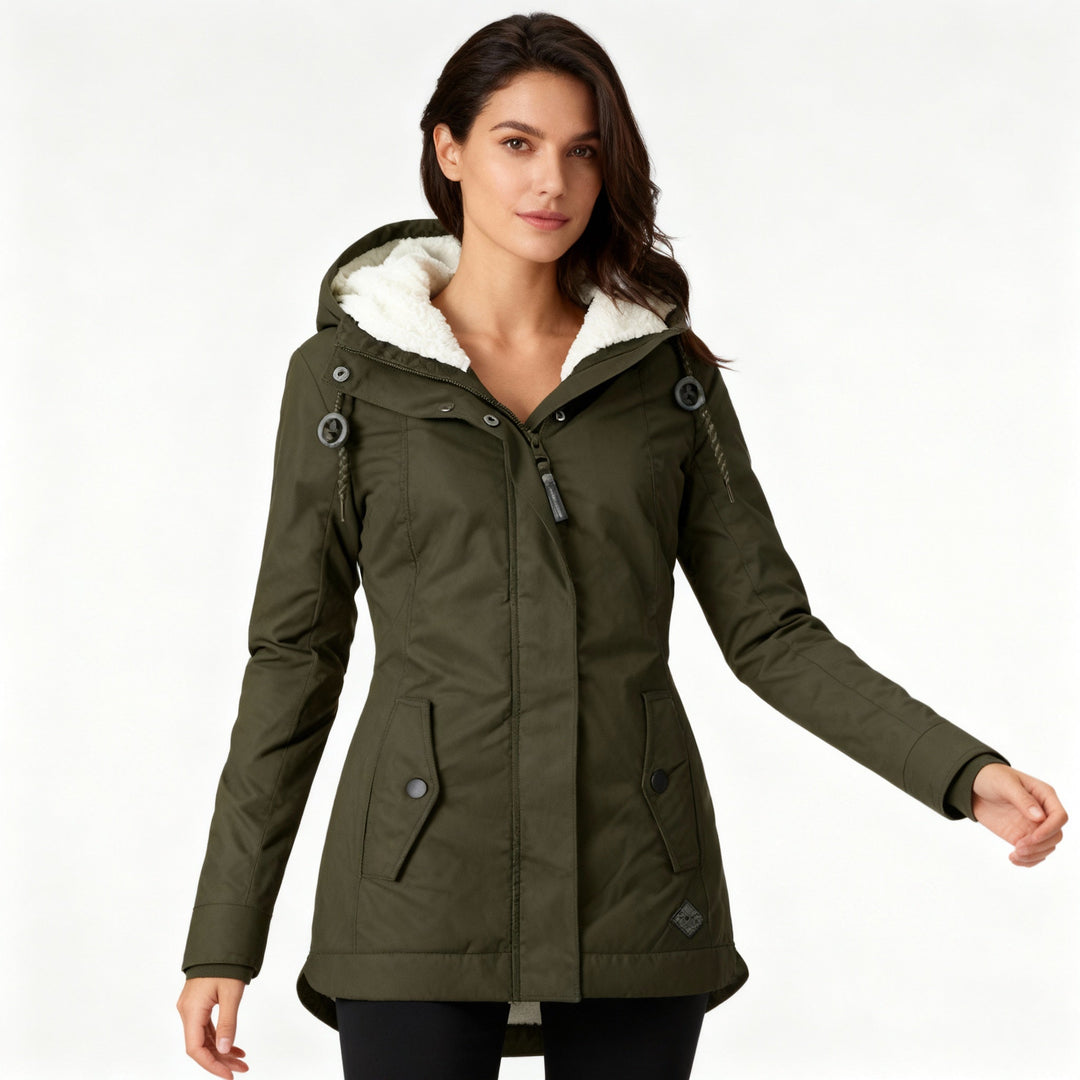 Lune London | Long Winter Coat with Hood & Lining Waterproof Warm & Comfortable