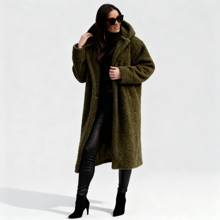Lune London | Elegant Fleece Plush Coat Women Long