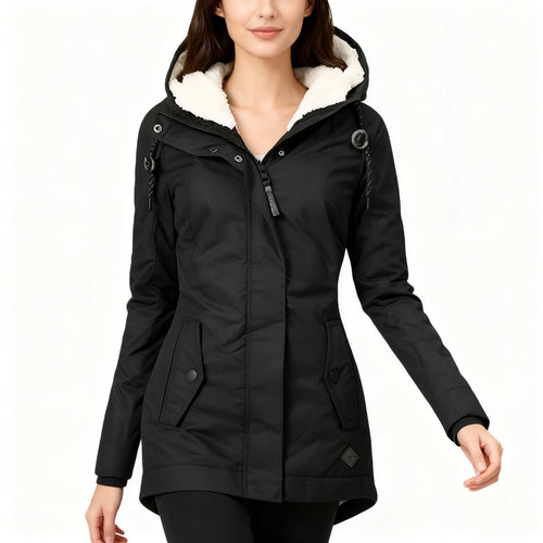 Lune London | Long Winter Coat with Hood & Lining Waterproof Warm & Comfortable