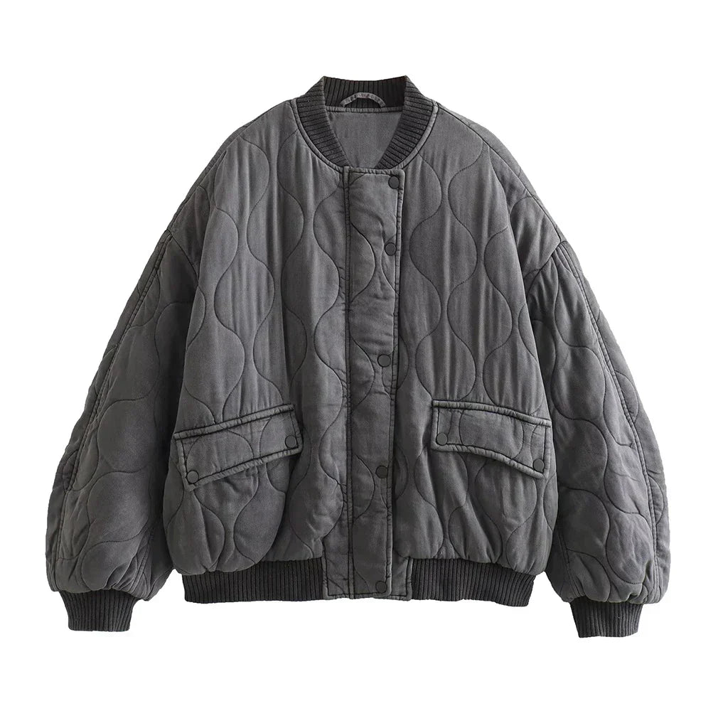 Lune London | Gray bomber jacket for women - Casual, Trendy & Comfortable