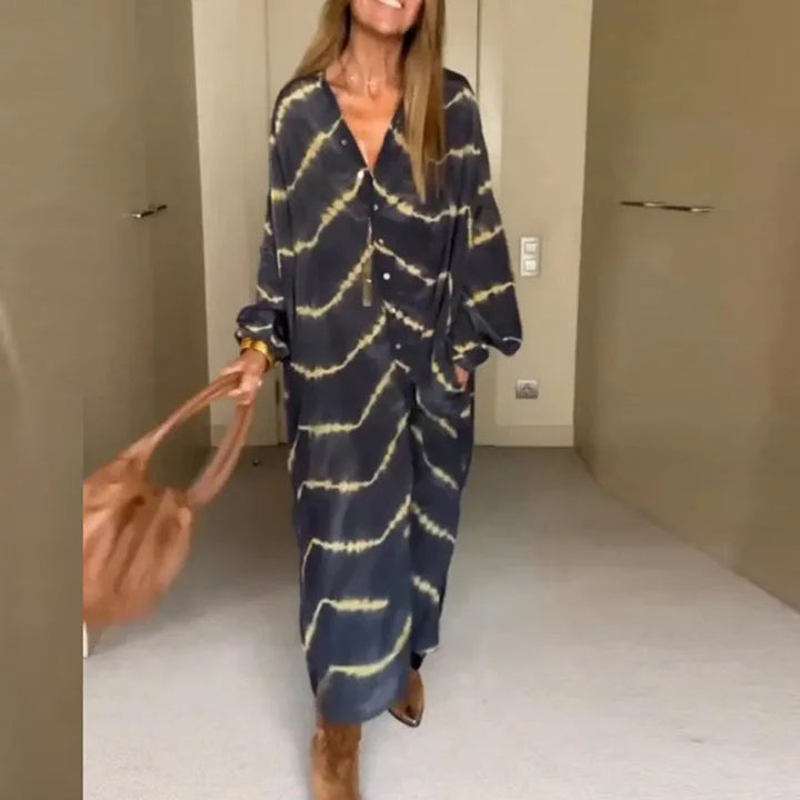 Lune London | Boho Striped Long Sleeve Dress