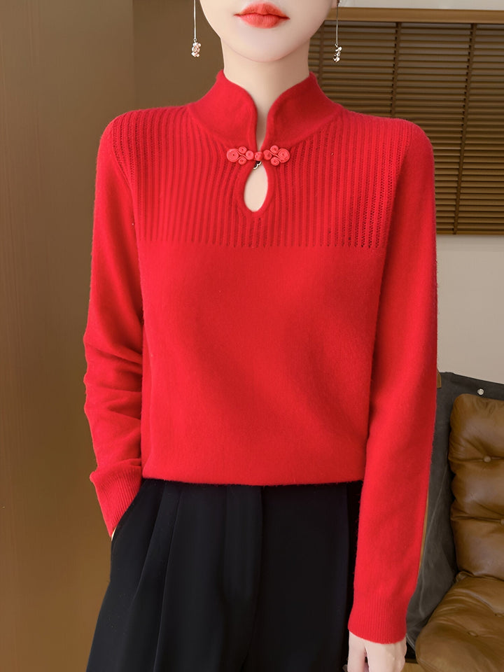 Lune London | Elegant Merino Wool Sweater In Chinese Style