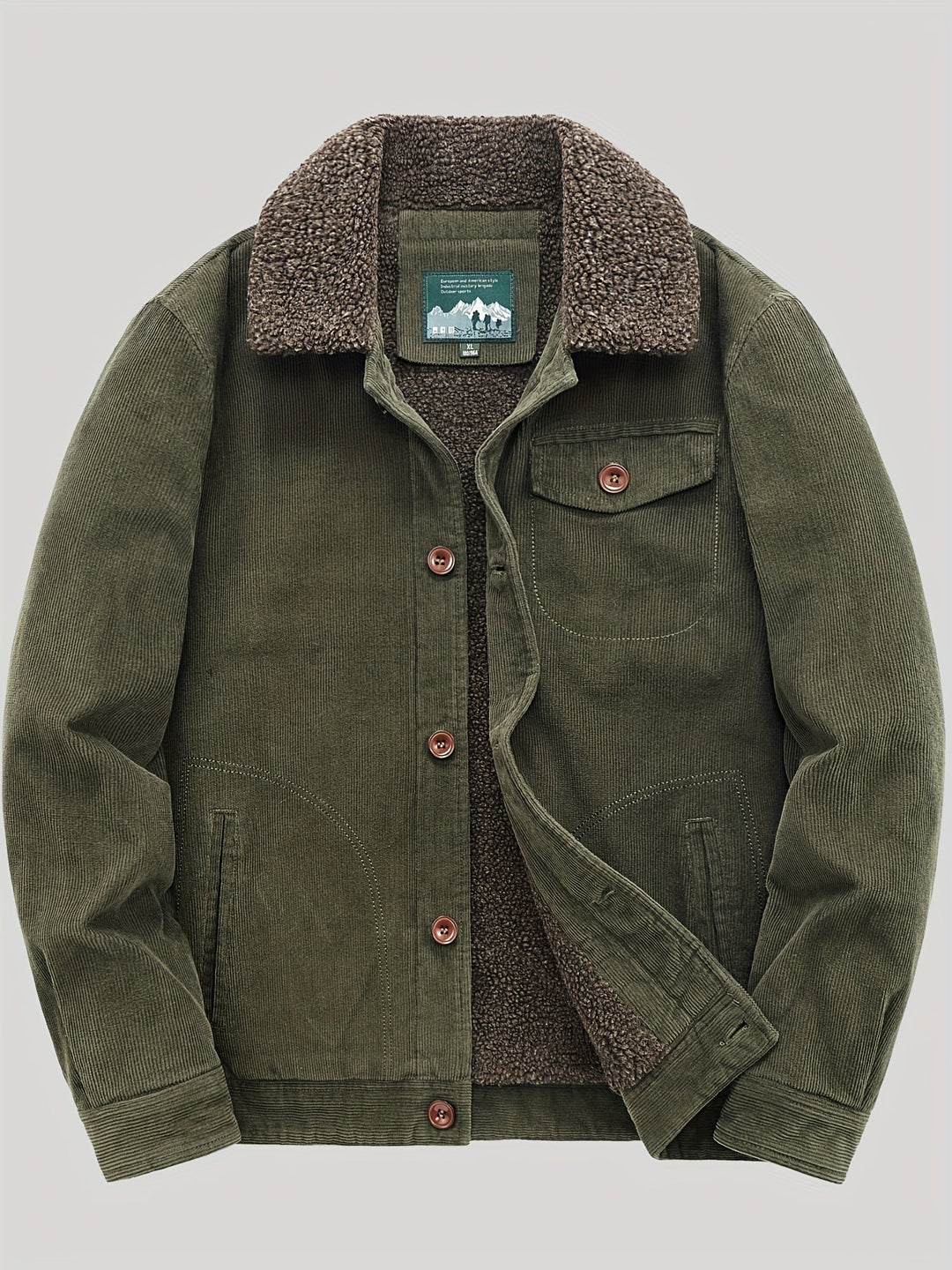 Lune London | Fleece jacket for men, snap button closure, windproof - Winter