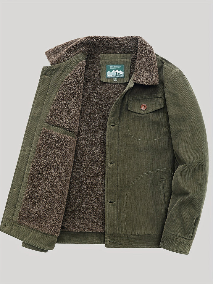 Lune London | Fleece jacket for men, snap button closure, windproof - Winter