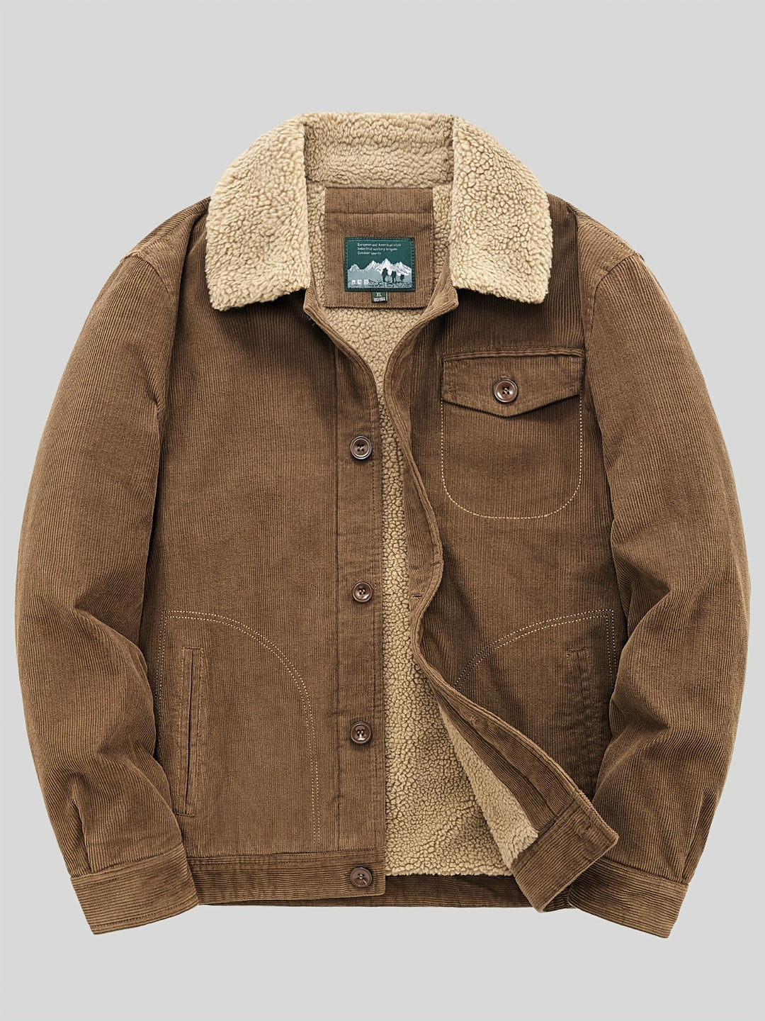 Lune London | Fleece jacket for men, snap button closure, windproof - Winter