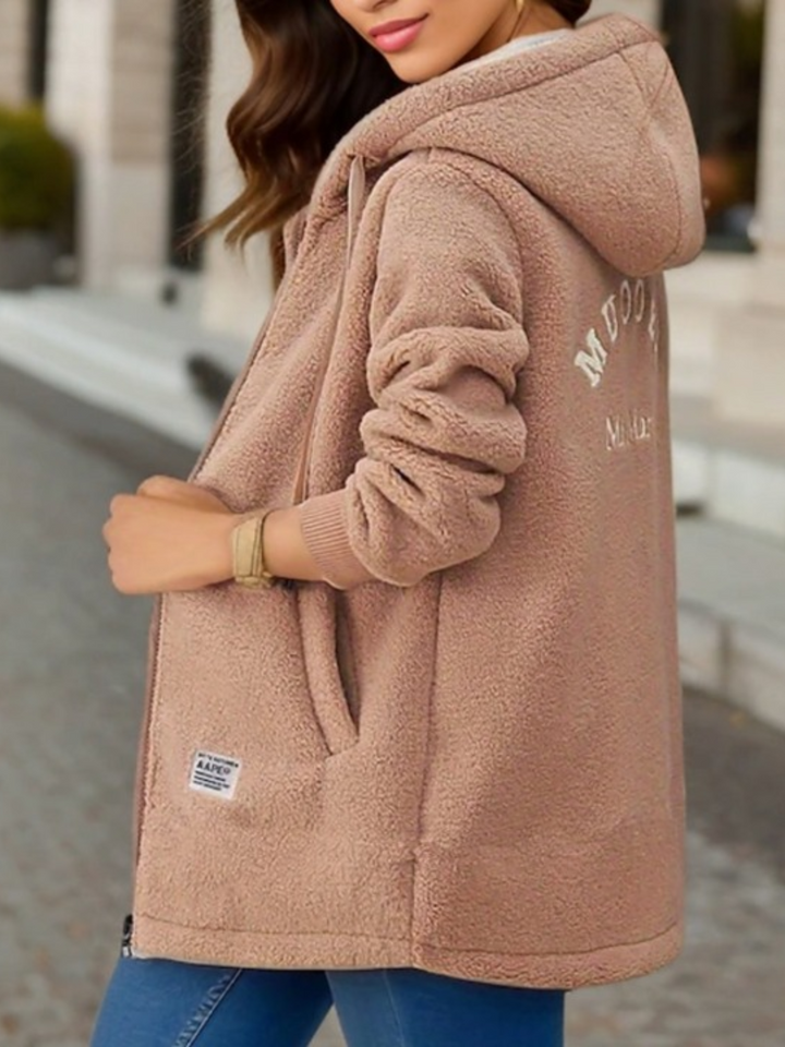 Lune London | Fleece jacket for women - With hood, Longer cut