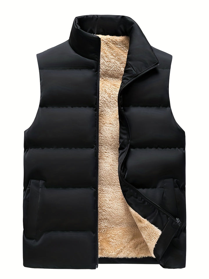 Lune London | Fleece vest for men - Stand-up collar, practical pockets
