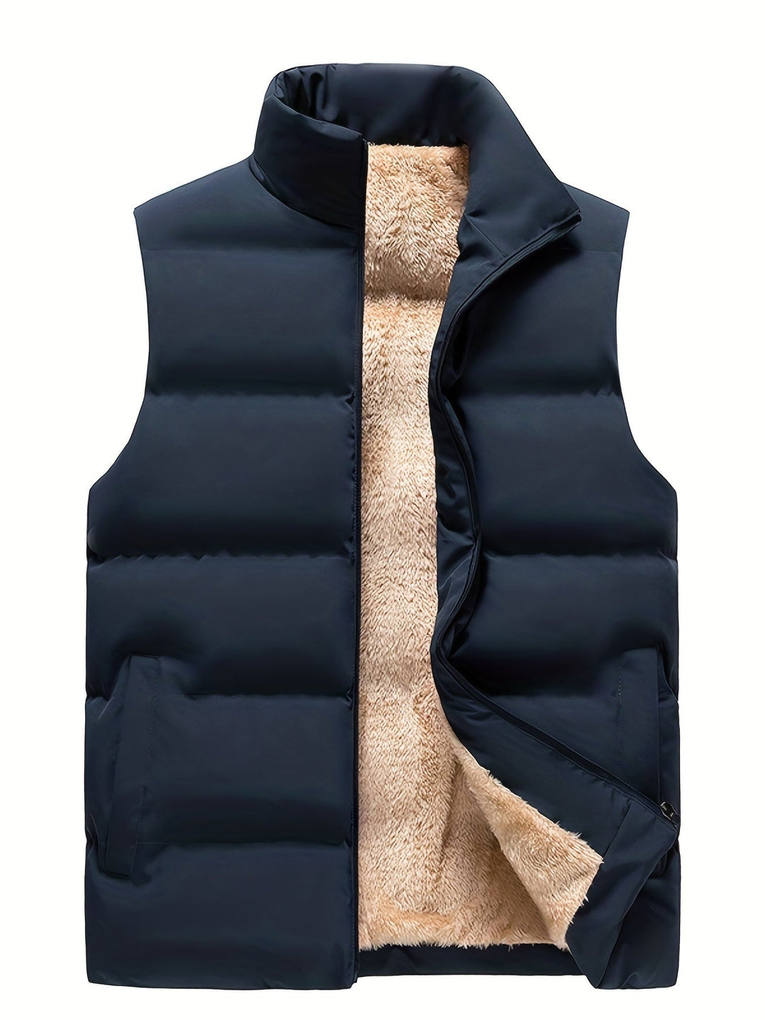 Lune London | Fleece vest for men - Stand-up collar, practical pockets