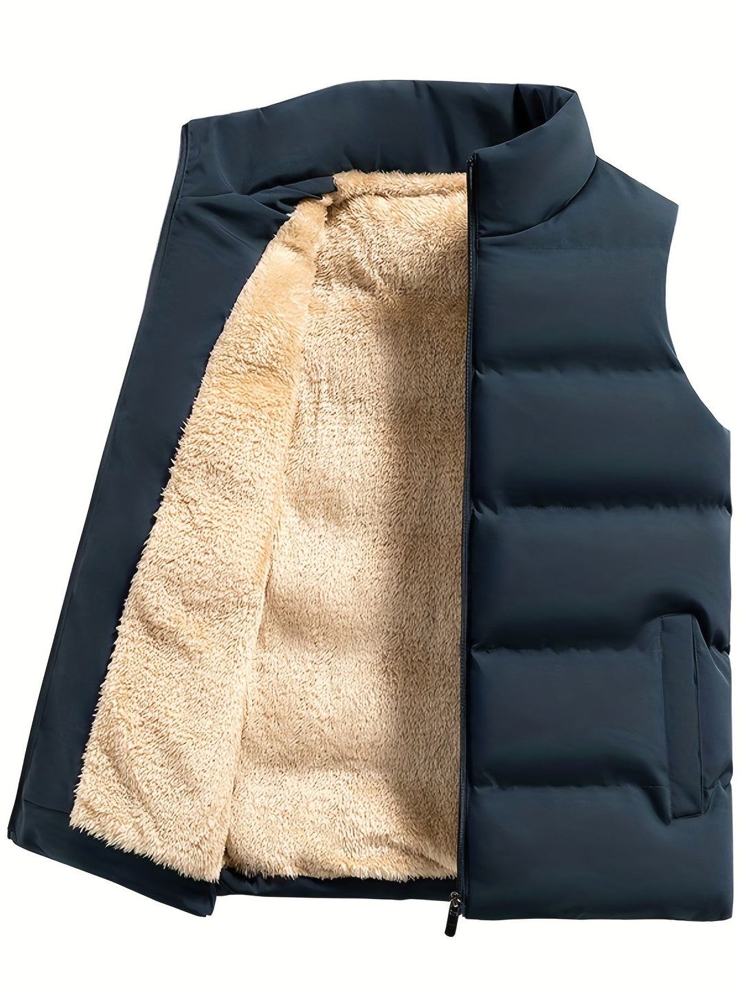 Lune London | Fleece vest for men - Stand-up collar, practical pockets
