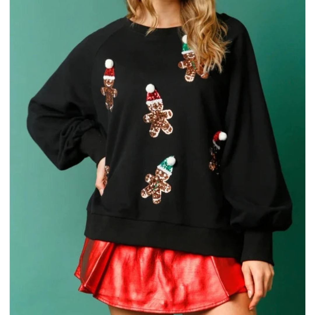 Lune London | Women's Christmas Sweater - Warm sweater with glitter and pompoms