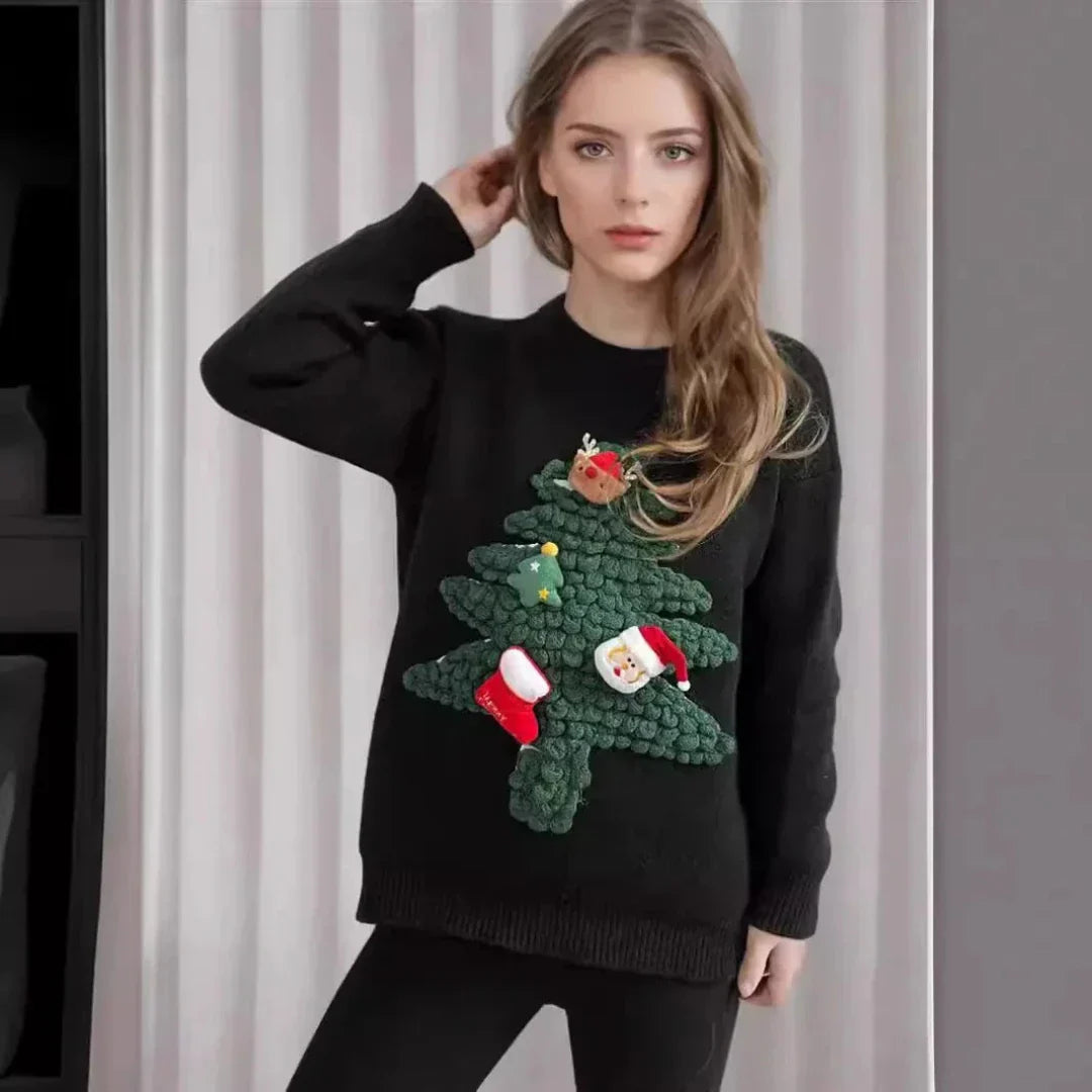 Lune London | 3D Tree Christmas Sweater - Women's Christmas Sweater