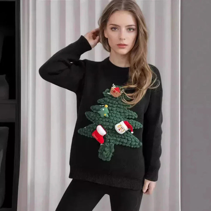 Lune London | 3D Tree Christmas Sweater - Women's Christmas Sweater