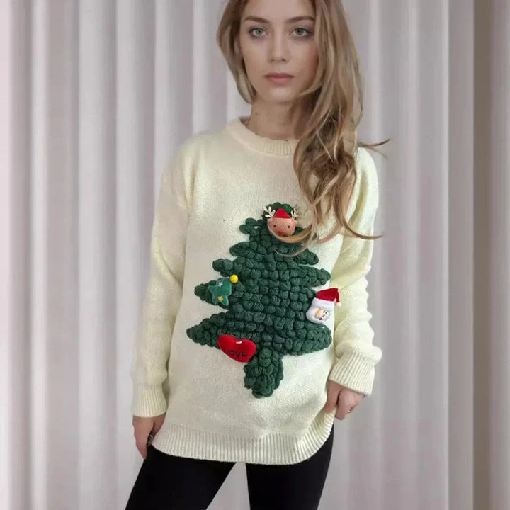 Lune London | 3D Tree Christmas Sweater - Women's Christmas Sweater