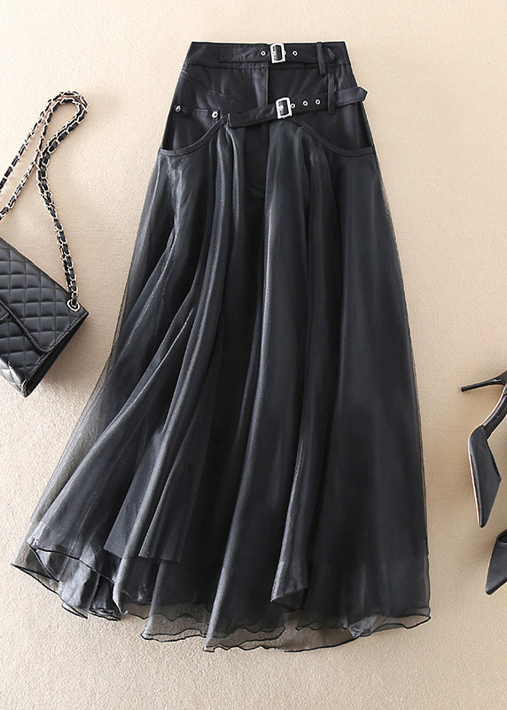 Lune London | High Waist Long Mesh Skirt
