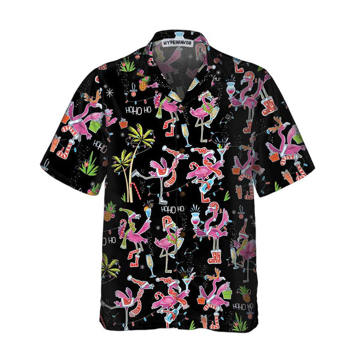 Lune London | Fun Christmas pink flamingo shirt, tropical Christmas shirt for men, best Christmas gift idea