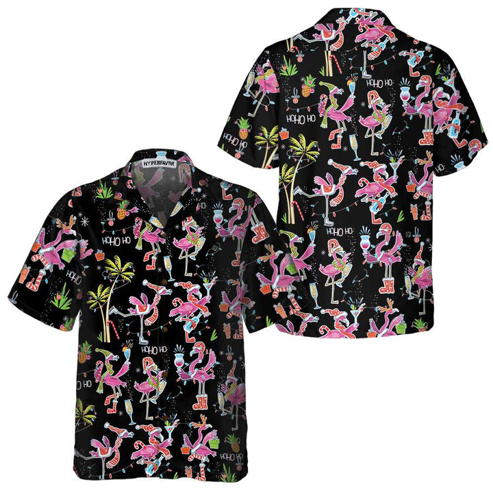 Lune London | Fun Christmas pink flamingo shirt, tropical Christmas shirt for men, best Christmas gift idea