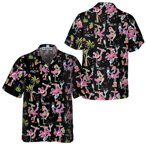 Lune London | Fun Christmas pink flamingo shirt, tropical Christmas shirt for men, best Christmas gift idea