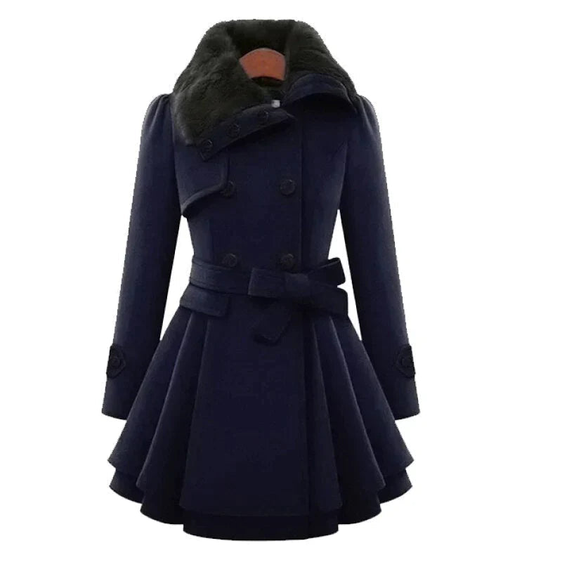 Lune London | Women's trench coat with vegan fur and belt