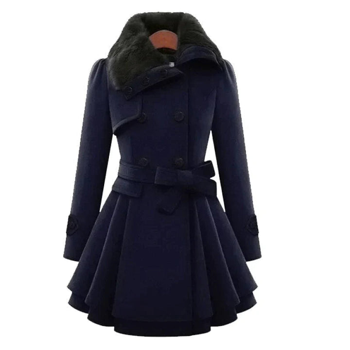 Lune London | Women's trench coat with vegan fur and belt