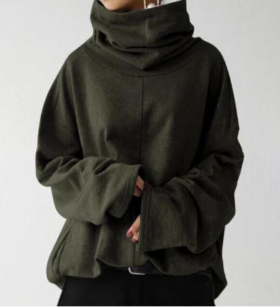 Lune London | Women's Long Sleeve Turtleneck Sweatshirt with Pockets