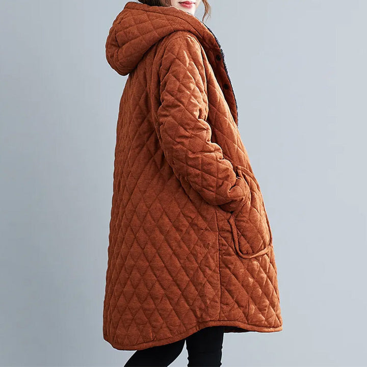 Lune London | Veste à capuche femme - Veste matelassée longue jusqu'aux genoux