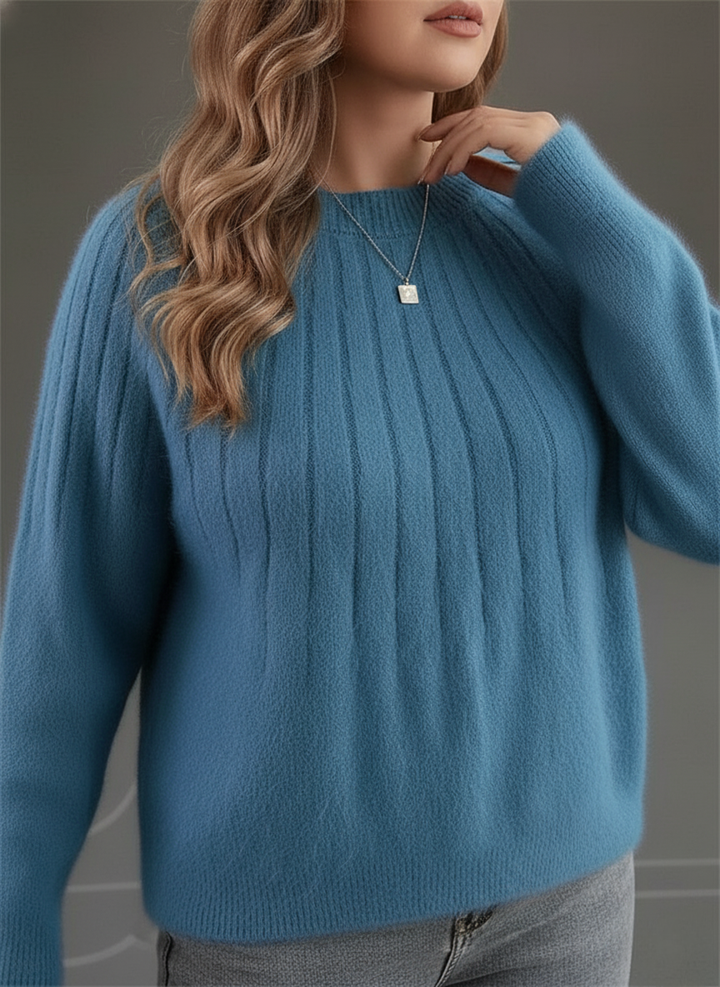 Lune London | Women's Soft Ribbed Knit Pullover - Plus Sizes