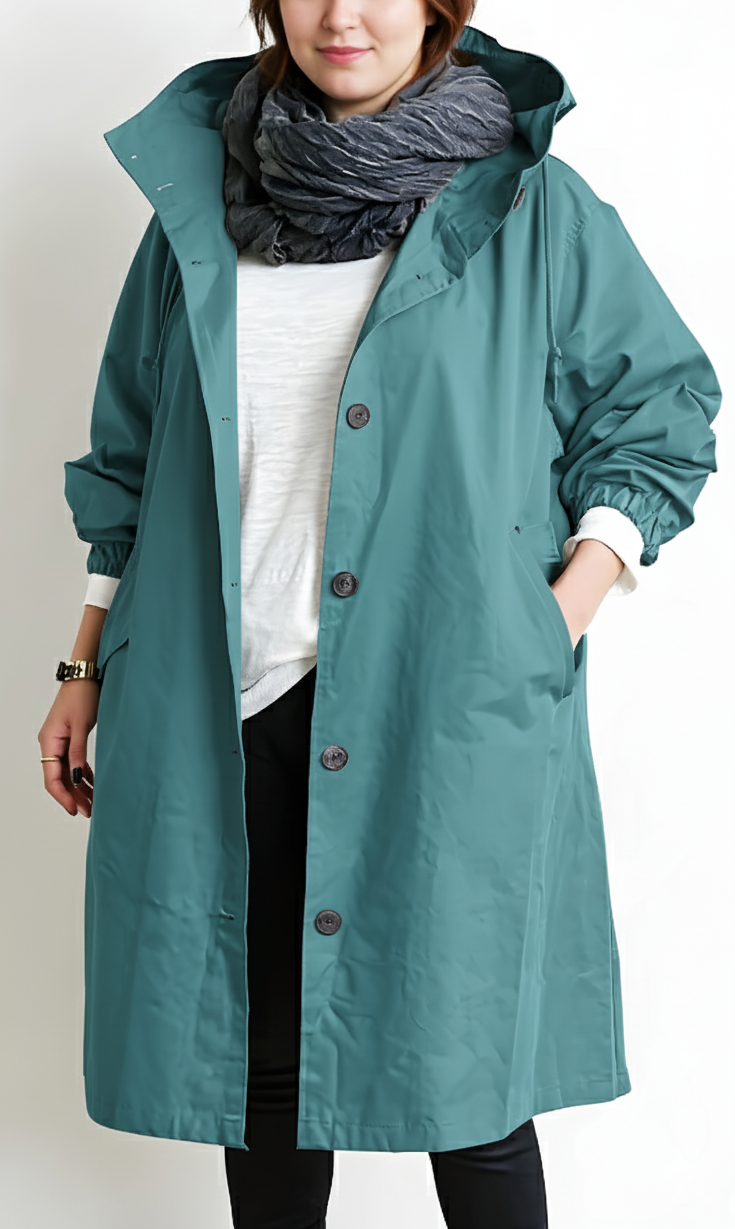 Lune London | Women’s trench coat with hood - Plus sizes