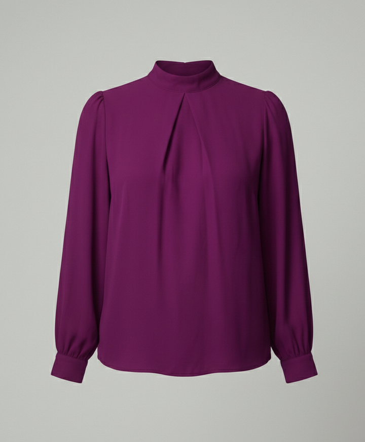 Ladies elegant blouse with stand-up collar