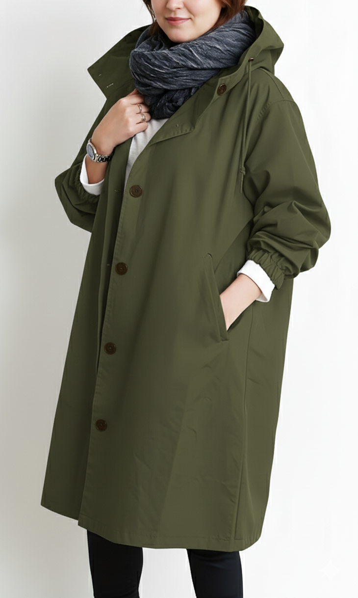 Lune London | Women’s trench coat with hood - Plus sizes