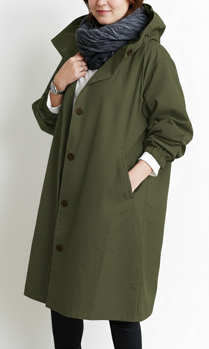 Lune London | Women’s trench coat with hood - Plus sizes
