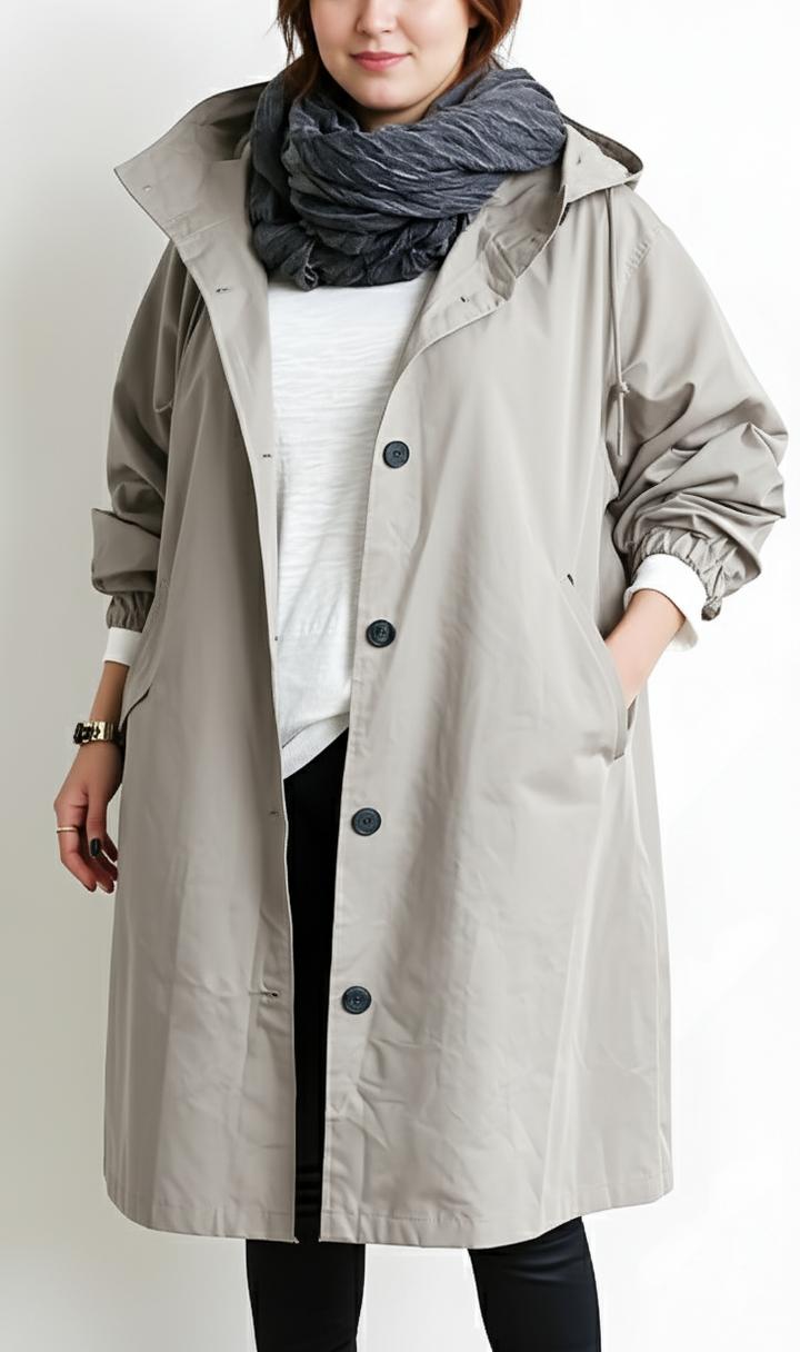 Lune London | Women’s trench coat with hood - Plus sizes