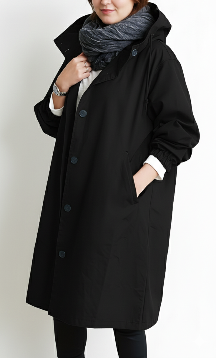 Lune London | Women’s trench coat with hood - Plus sizes