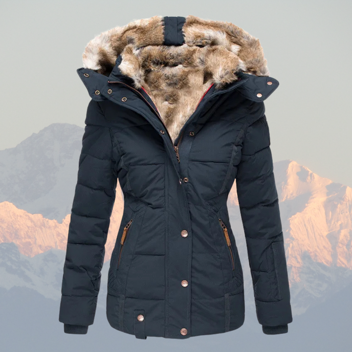 Lune London | Down Puffer Coat with Faux Fur Hood Warm Waterproof & Insulated Winter Jacket