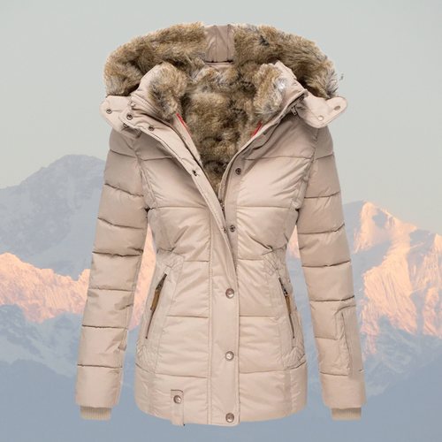 Lune London | Down Puffer Coat with Faux Fur Hood Warm Waterproof & Insulated Winter Jacket