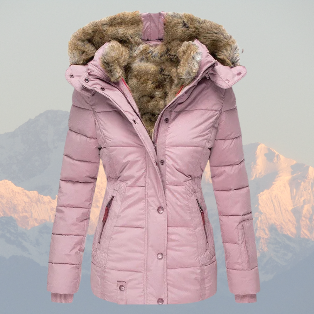 Lune London | Down Puffer Coat with Faux Fur Hood Warm Waterproof & Insulated Winter Jacket